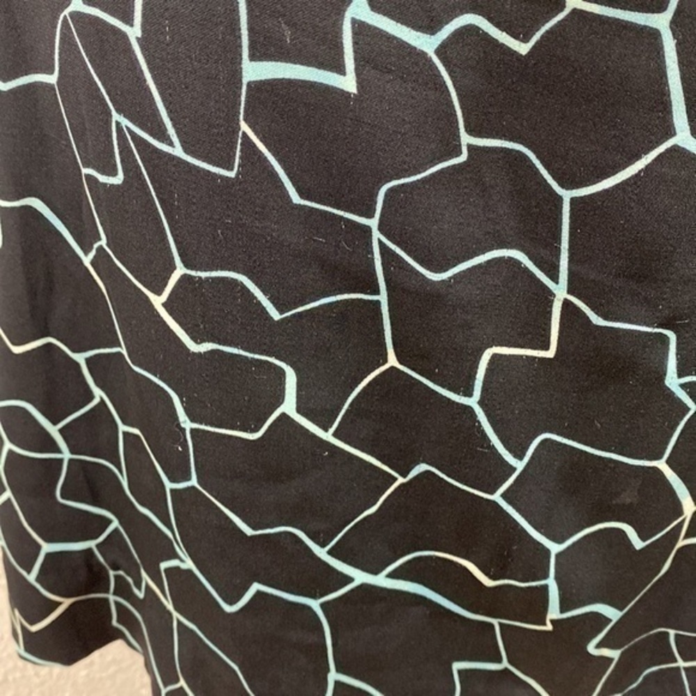 DVF Edna black blue white dolman sleeve blouson silk tie side blouson dress MM10 - Picture 10 of 15